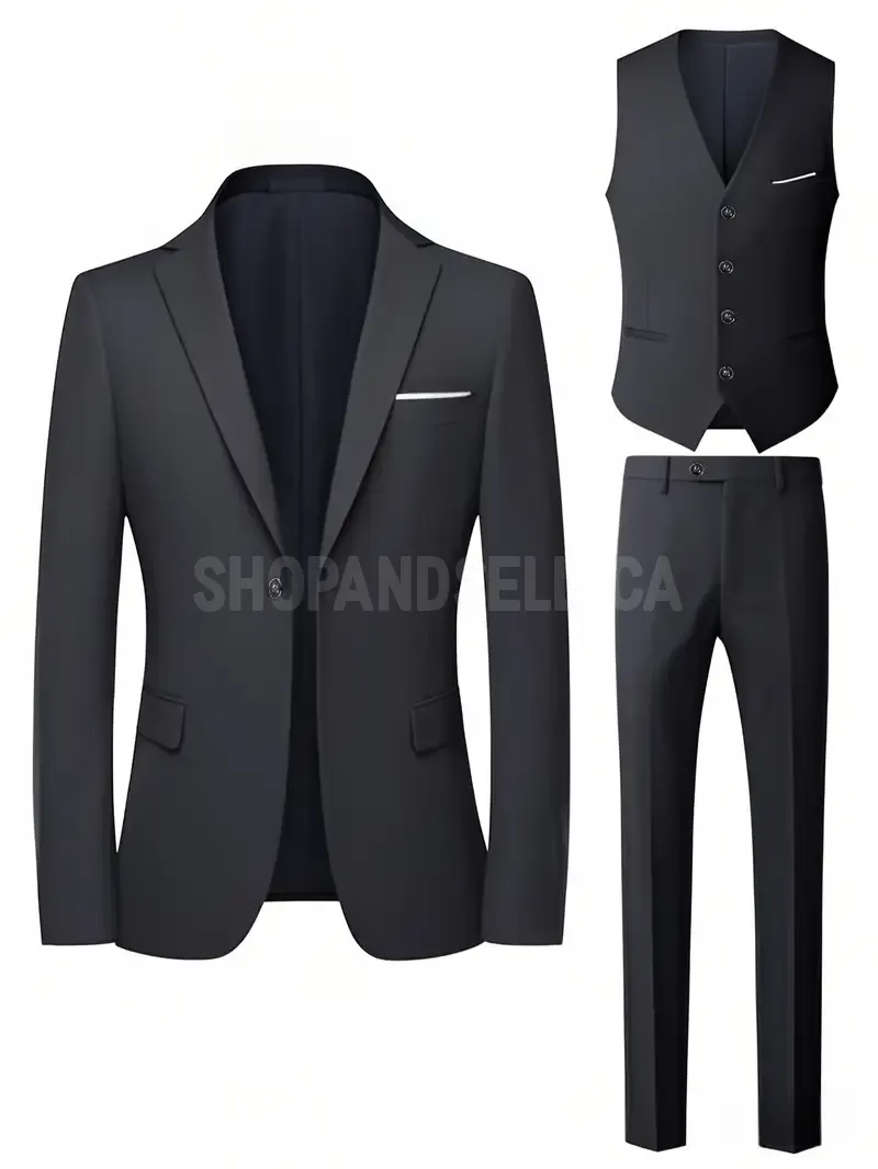 Men's Three-Piece Suit, Including a Jacket, Trousers, And Vest, Suitable for Weddings And Important Occasions