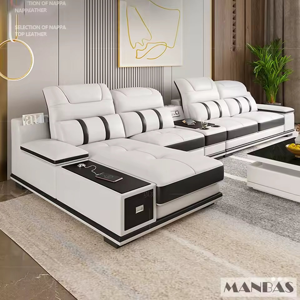 Modern Genuine Leather Sofa