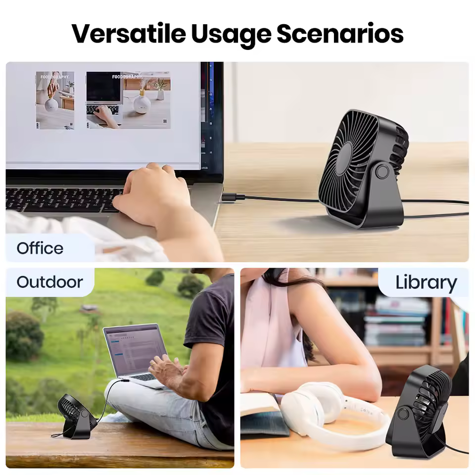 TOPK 4Inch USB Mini Portable Fan 