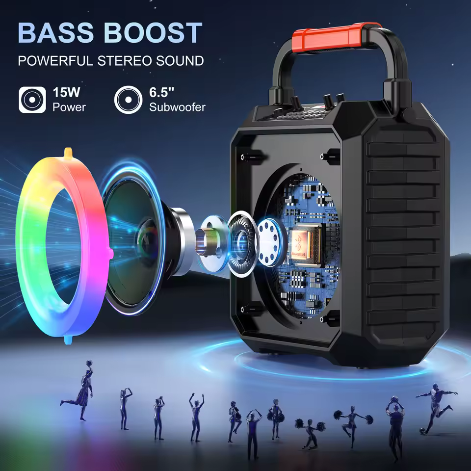 Karaoke Machine with 2 Wireless Microphones and Portable Speaker