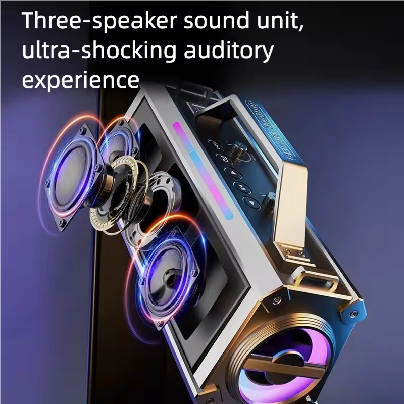 Portable Bluetooth Karaoke Speaker with 2 Wireless Microphones