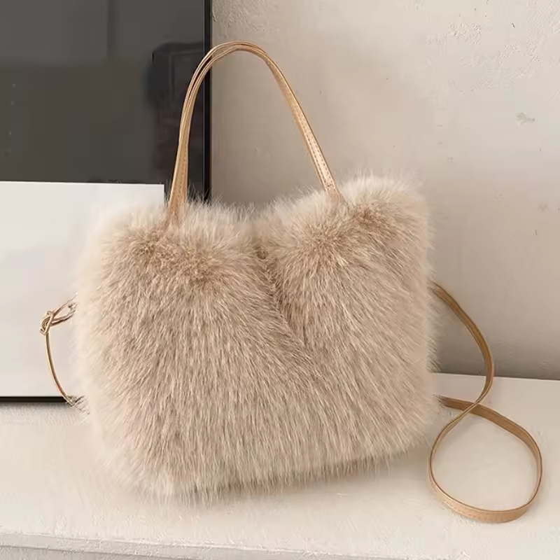 Faux Fur Tote Bag Women