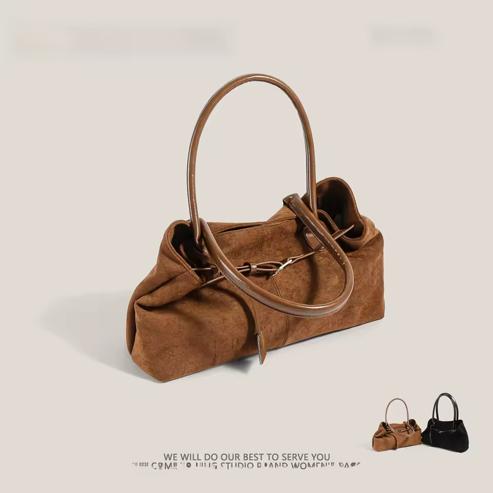 Autumn Winter Women's Suede Underarm Tote Bag