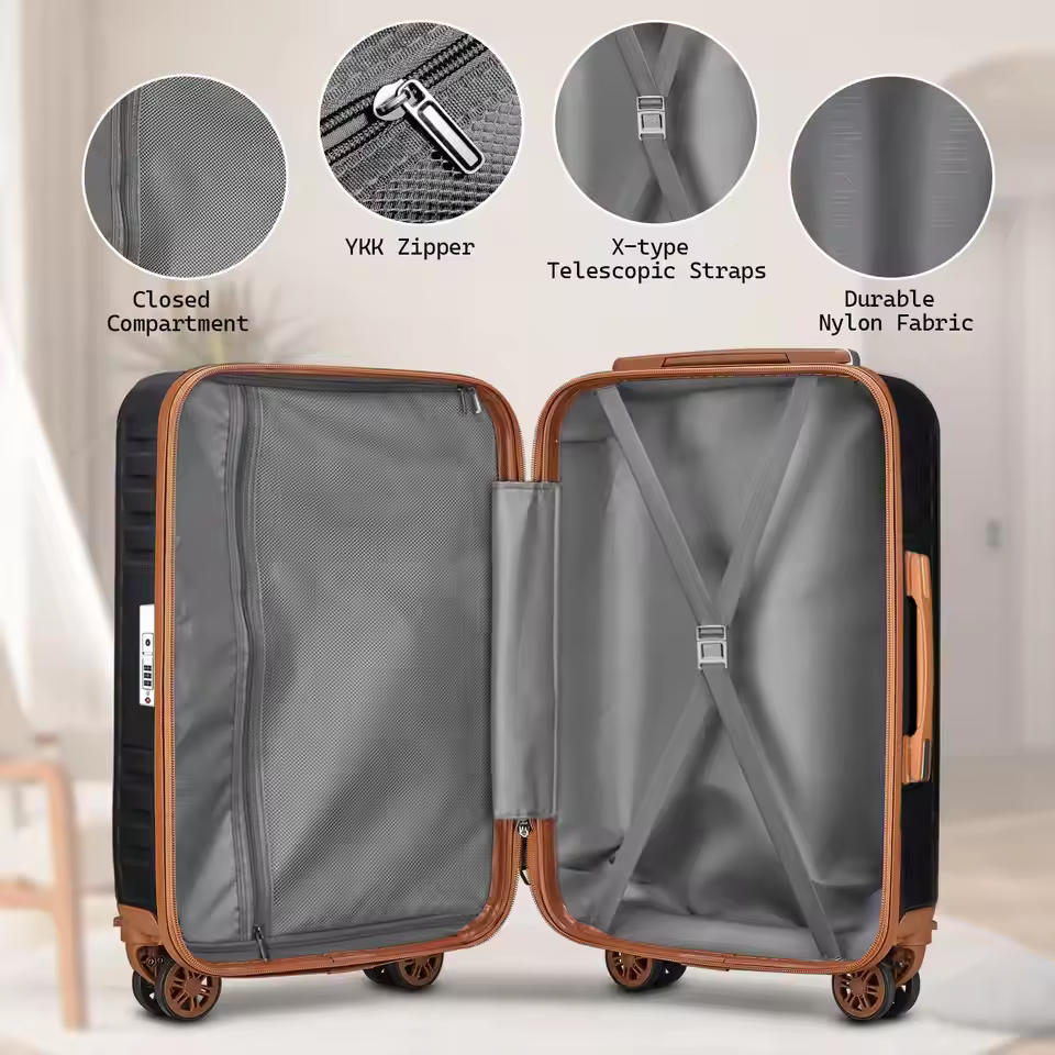 Melalenia Luggage, Hard Shell ABS Suitcase