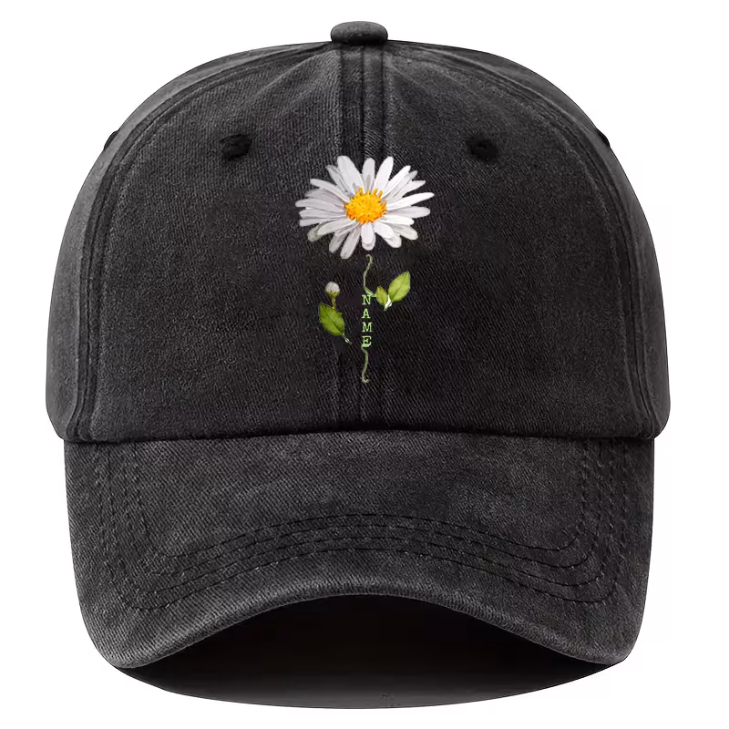 Customizable daisy baseball cap