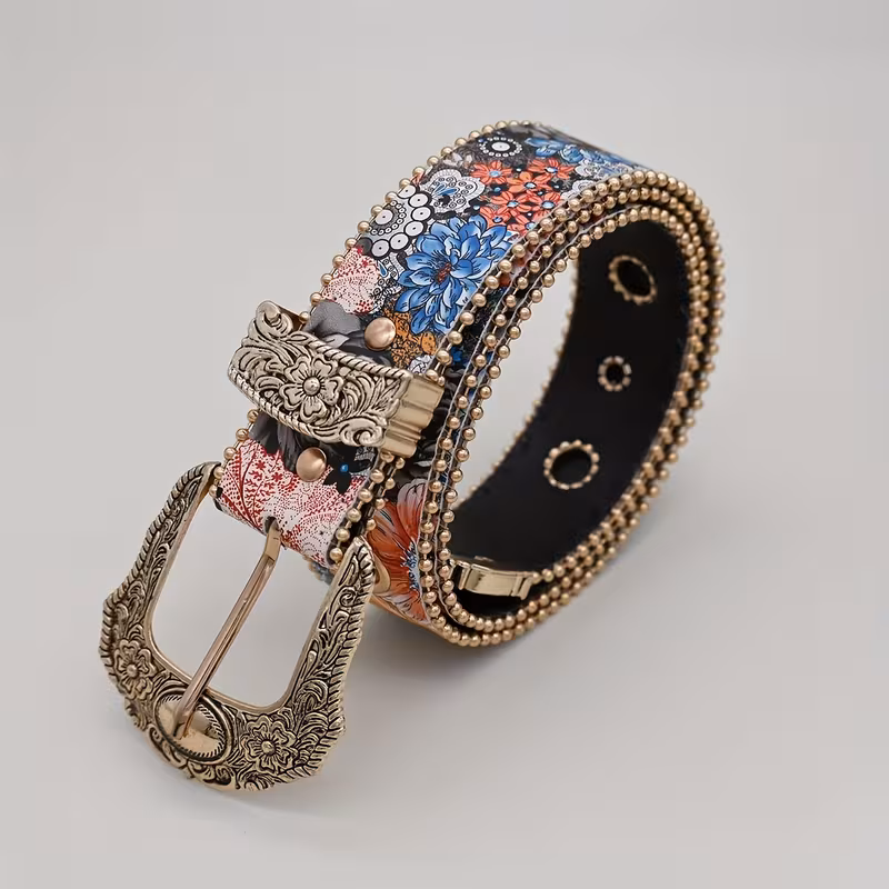 Women's vintage floral belt