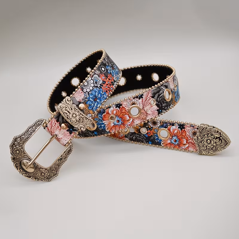 Women's vintage floral belt