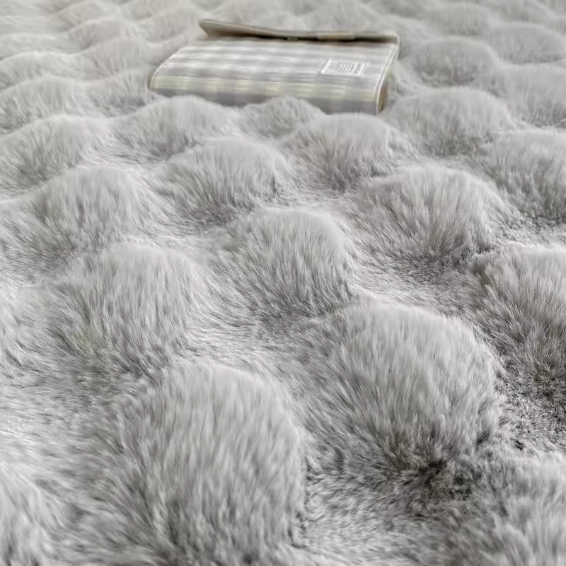 Solid Color Fluffy Plush Fitted Bed Sheet for Winter