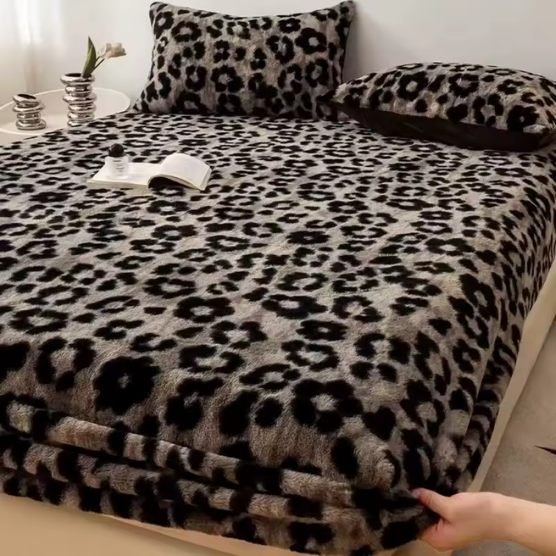 2025 New Fall and Winter Thickened Rabbit Plush Single Fitted Sheet 