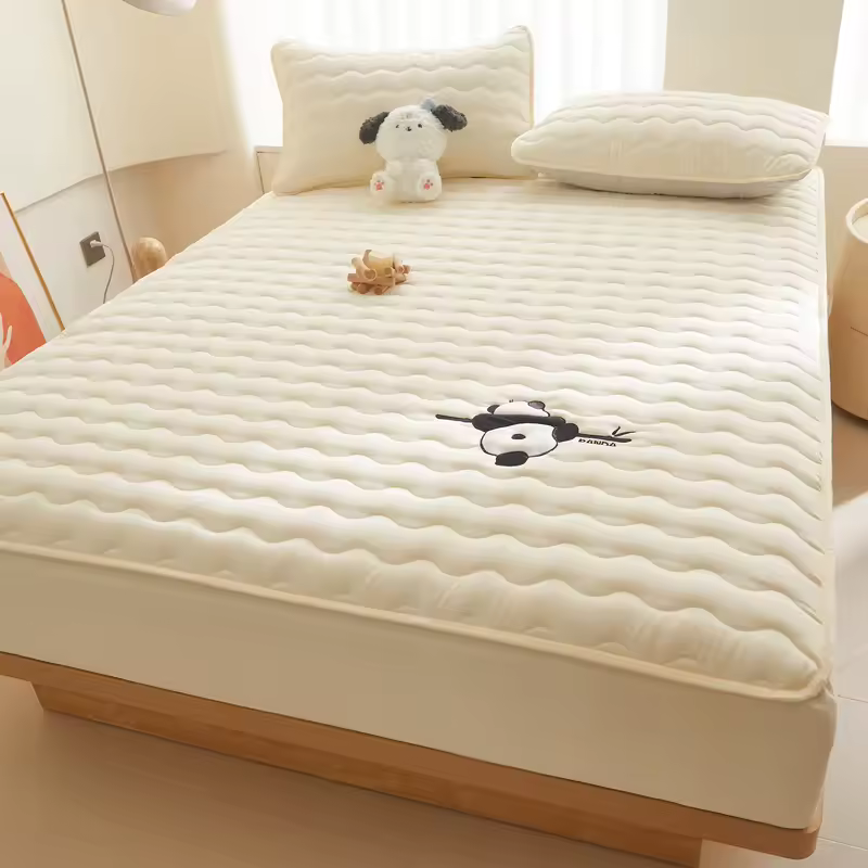 Cute Panda Embroidery Mattress Cover