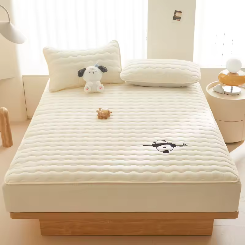 Cute Panda Embroidery Mattress Cover