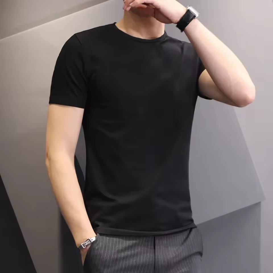 Men T-shirts White Black Short Sleeve