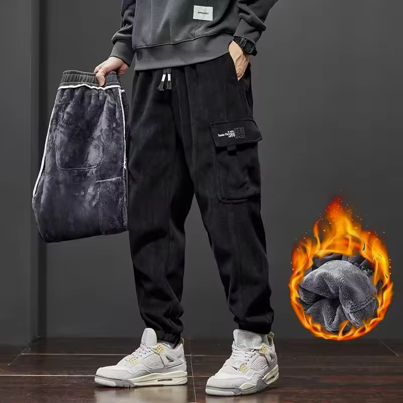 Winter New Thickened Warm Men's Corduroy Cargo Pants