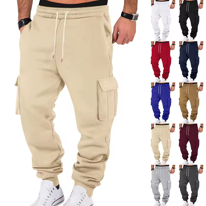 New Autumn Winter Fleece Lined Men's Sweatpants 