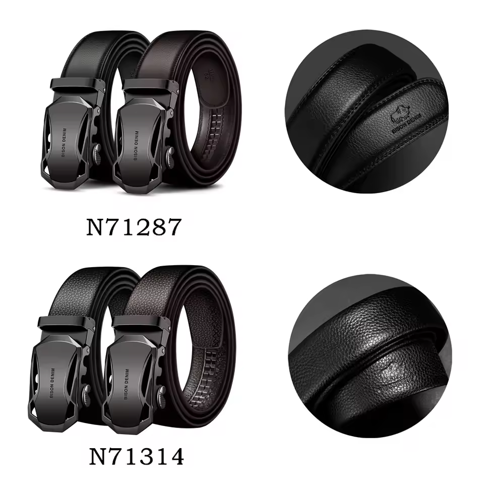 BISON DENIM Men's Belt Cow Leather