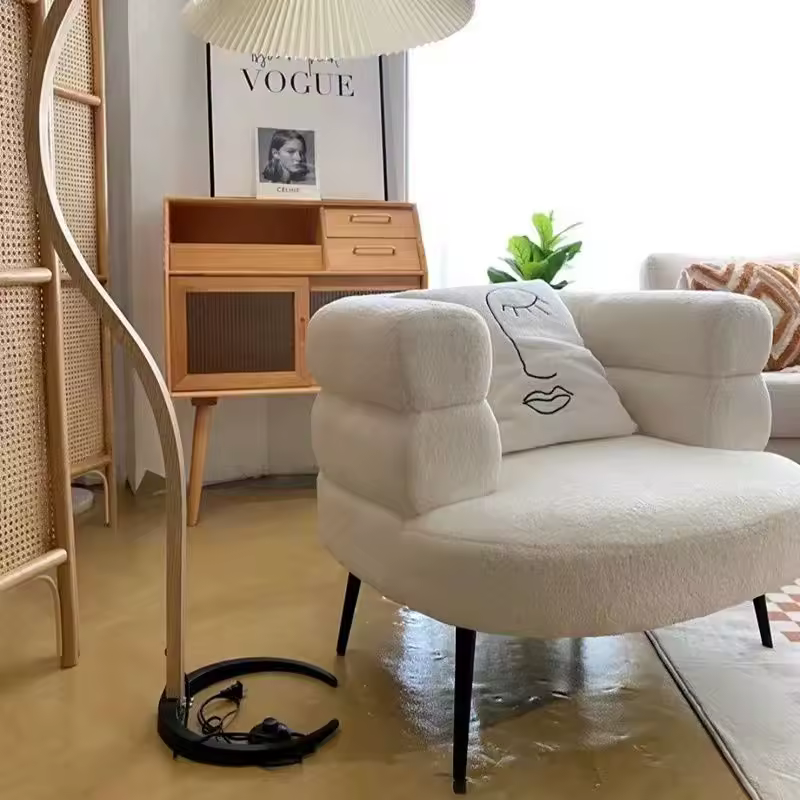 Nordic Imitation Lamb Velvet Lazy Single Sofa Chair