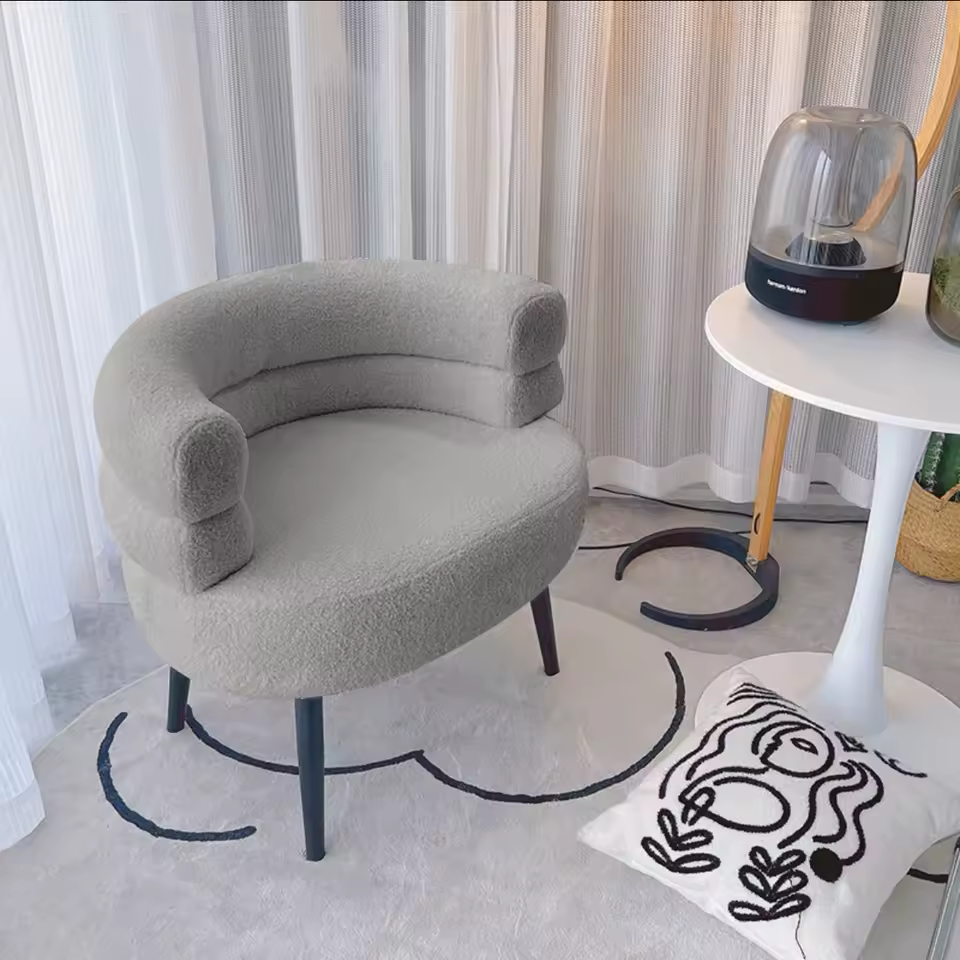 Nordic Imitation Lamb Velvet Lazy Single Sofa Chair