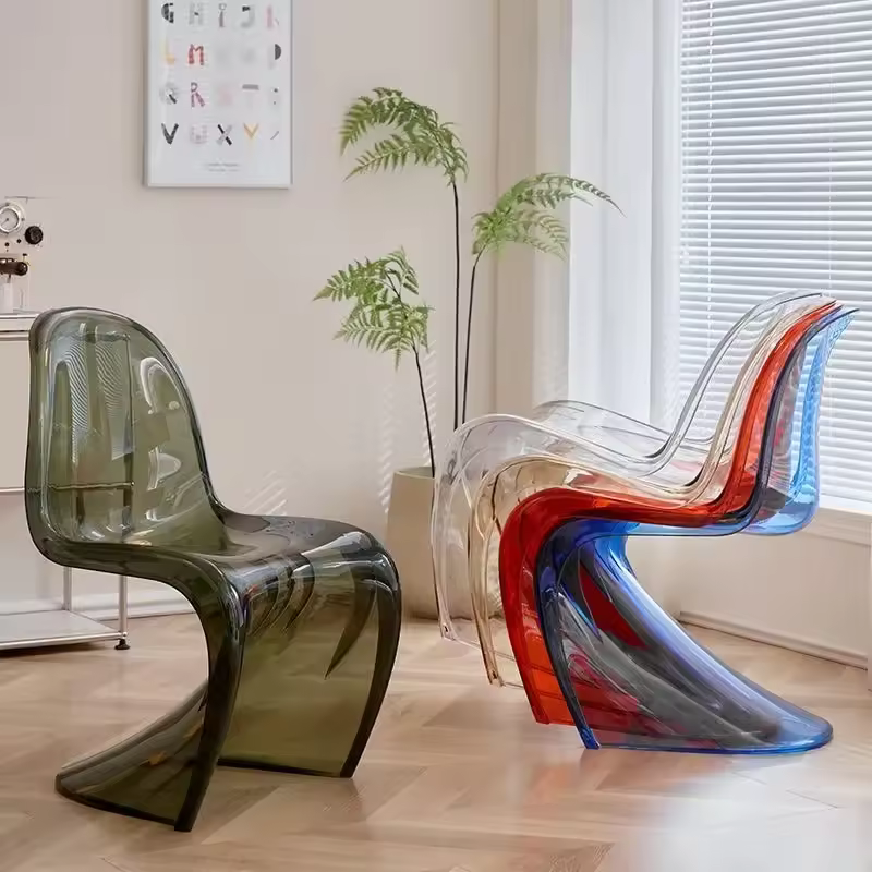Elegant Clear Plastic Chair with Acrylic Backrest