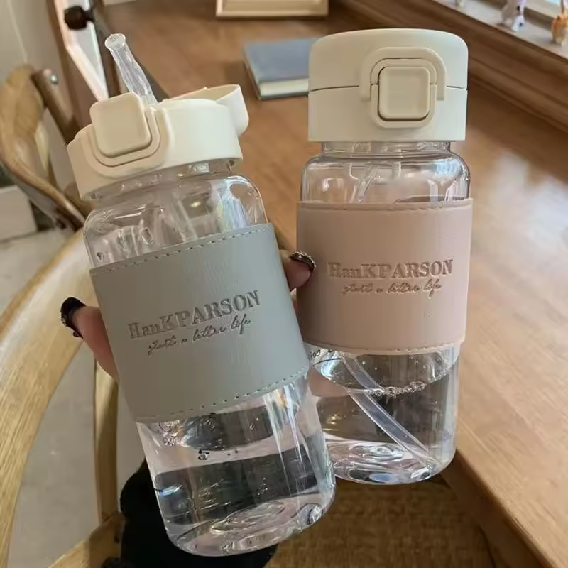 500ml Portable Water Bottle with Straw